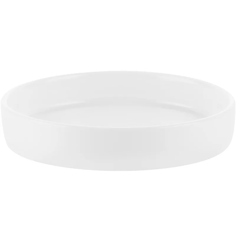 Pure White Strengthen Porcelain Serving Plate Round Western Steak Tray Snack Cake Dessert Flat Dinner Plate For Family Hotel