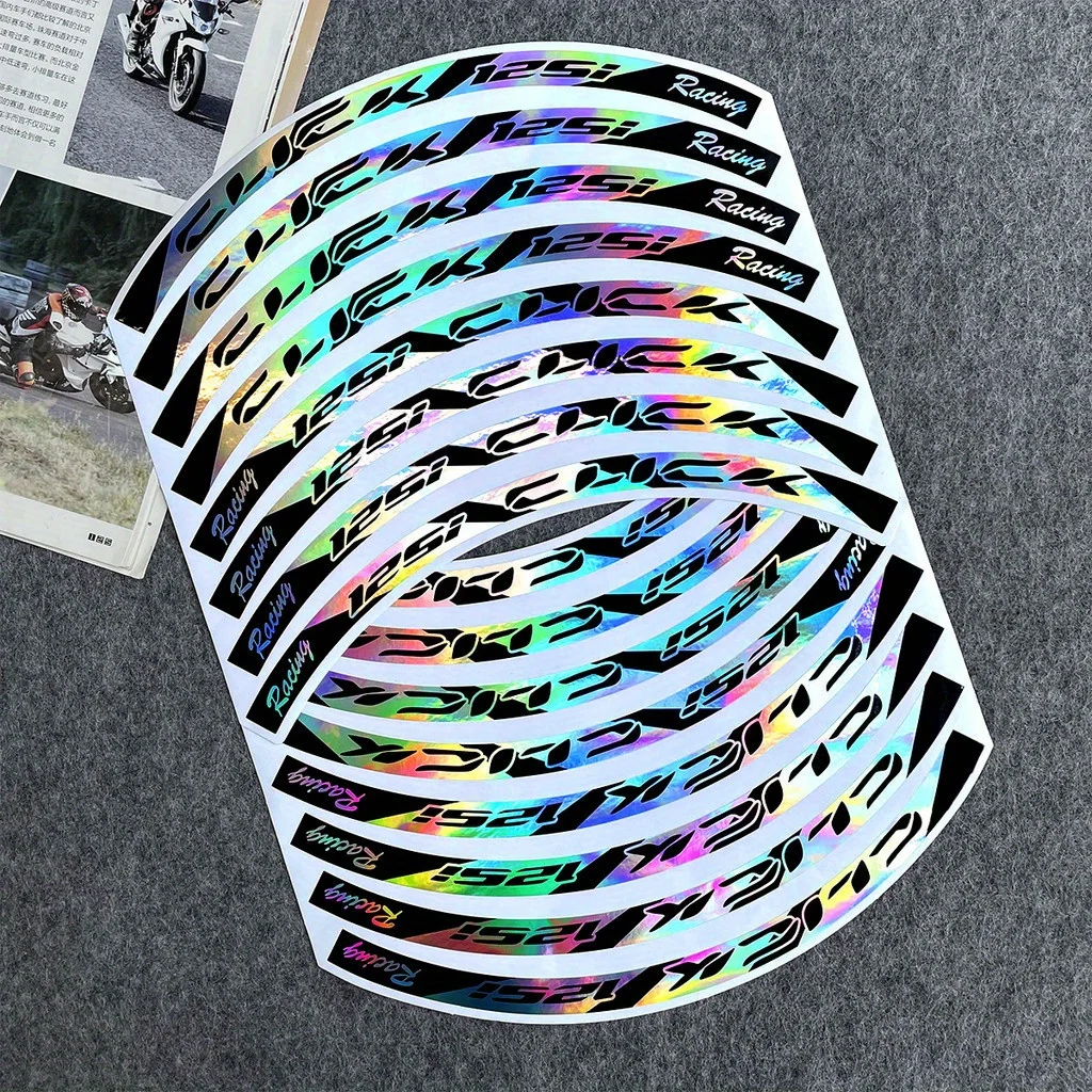 

Eye - Catching Racing - Themed Stickers, Suitable for Motorbike Wheels, Bike Rims, Auto Hubcaps, Skate Decks & Laptops