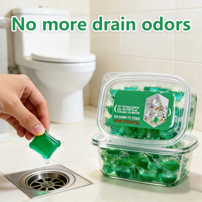Toilet Odor Removal Sewer Cleaner Scented Gel Airs Freshener For Sinks Drains Gel Water Film Soluble In Water For Kitchen