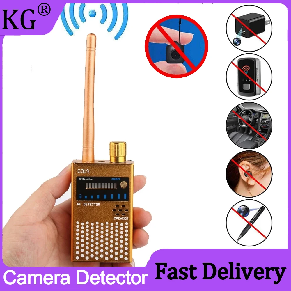 

Bug Detector Upgraded RF Signal Detector GSM Tracking Spy Things Device Finder Wireless Mini Hidden Camera Audio Bug Detector