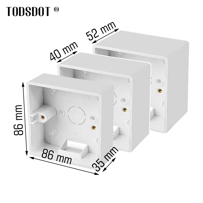 Boîte d\'installation d\'interrupteur blanc 35/40/52mm, boîtier de jonction de Surface murale, boîte de sortie de montage externe de prise