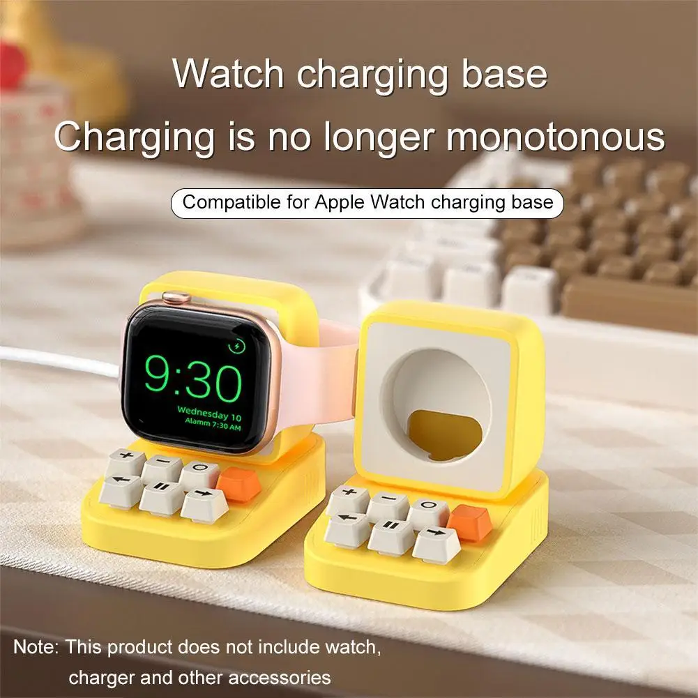 

Typewriter Charger Stand Compatible With Series Silicone IWatch Charging Dock Supports Nightstand Mode Desk Stand