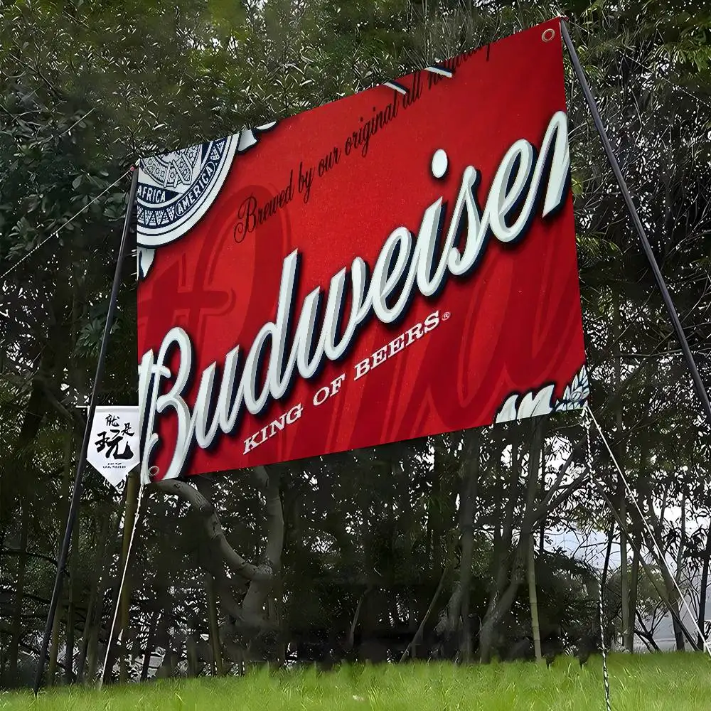 King Of Beer B-Budweiser Printed Large Flag Art Science Fiction Room Home Decor Decor Banner