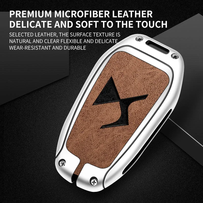 Zinc Alloy Car Key Case Cover Shell for DS DS7 DS5 DS6 DS9 New Energy DS4 Dias Protective Key Chain Bag Keyless Auto Accessories