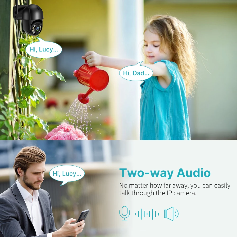 8MP 4K Smart WiFi PTZ Camera 5X Digital Zoom WiFi Surveillance Camera Night Vision Auto Tracking IP Camera Security Protection