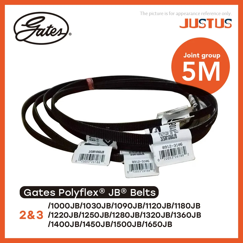 

Gates Polyflex® JB® Belts 2/5M and 3/5M 1000JB/1030JB/1090JB/1120JB/1180JB/1220JB/1250JB-1650JB Transmission Triangle Belt