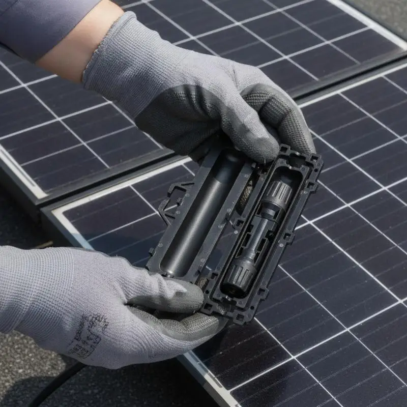 PV Connector Protection Box UV Resistant Durable Anti-corrosion for Solar Panel Cable Off-grid PV Power Station Use