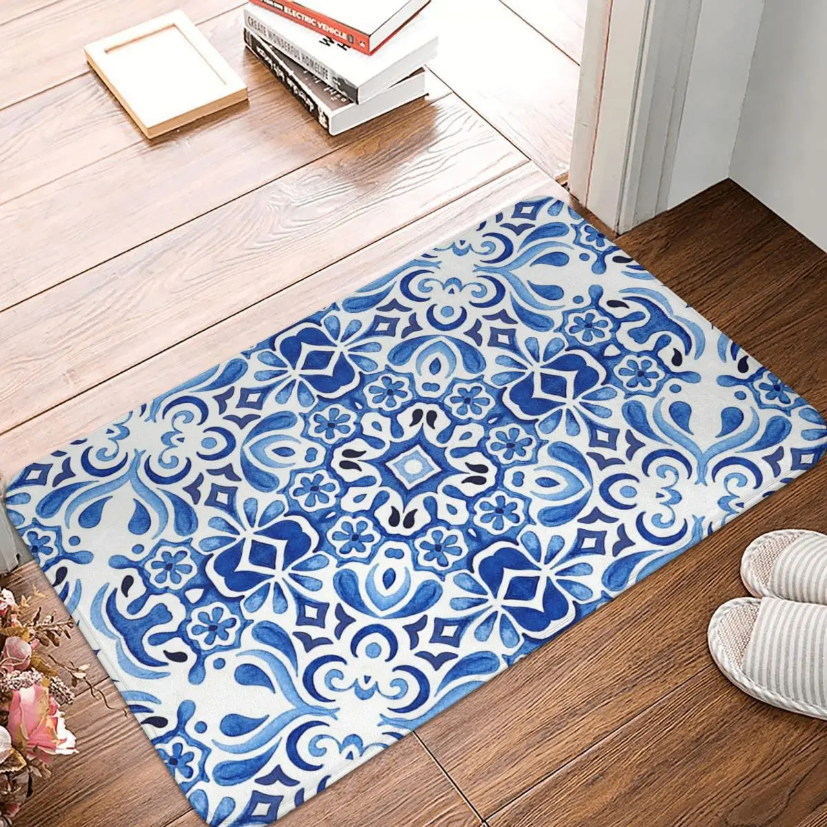 Mediterranean Lifestyle Anti-slip Doormat Floor Mat Sand Scraping Carpet Rug for Kitchen Entrance Home Bathroom Footpad Mats