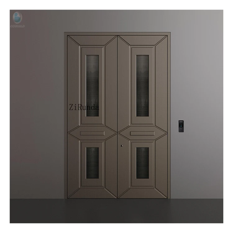 Minimum design outdoor aluminum door for entrance waterproof exterior aluminum alloy door design