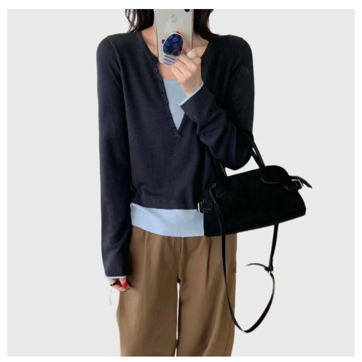 Frauen Frühling und Herbst Neue Mode Pullover Pullover Langarm dame Gestrickte Top Koreanischen Stil Top 2025, Grundlegende stil