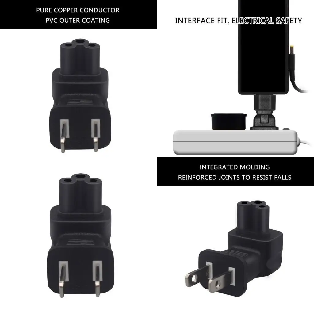 

652F US Standard Outlets 1-15P to IEC320 C5 Connection Power Plug Adapter PVC Component for Electronics