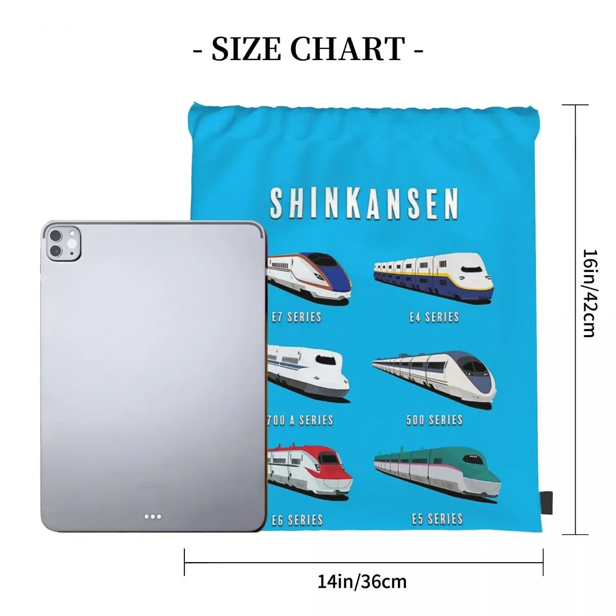 Japanese Shinkansen Bullet Trains Backpacks Drawstring Bags Drawstring Bundle Pocket Sports Bag BookBag For Man Woman Students