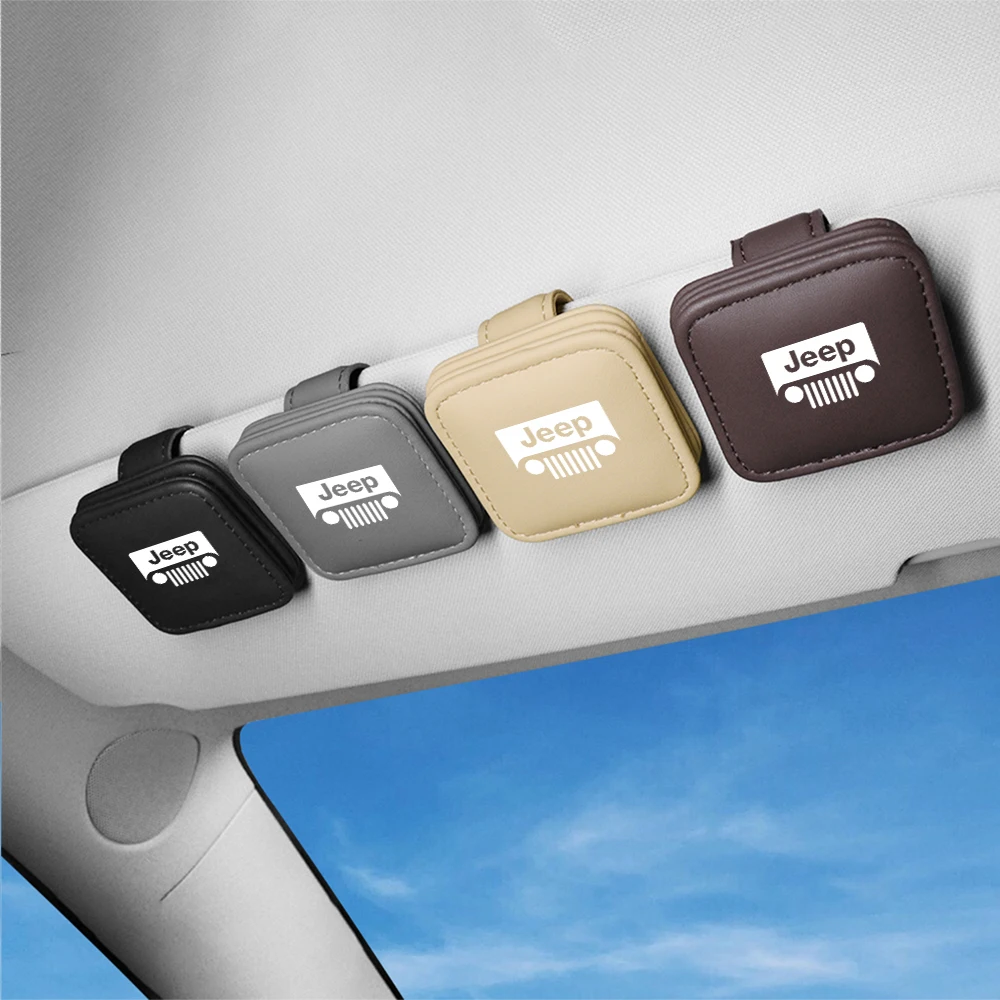 Car Glasses Frame Sun Visor Fold Sunglasses Storage Fastener Clips For Jeep Renegade JPB Wrangler Cherokee Compass GrandCherokee