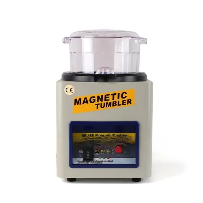 KT-185 Magnetic Tumbler Jewelry Polisher Finisher Deburring Desktop Finishing Machine Magnetic Polishing Machine AC 220V