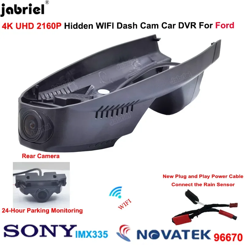 4K Wifi Dash Cam Car Dvr Camera Video Recorder EDR For Ford Kuga mk2 mk3 c520 cx482 For Ford Escape mk2 mk3 c520 cx482 2012-2022