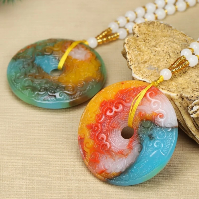 Colorful Jade Stone Seven Colored Jade Wall Pendant