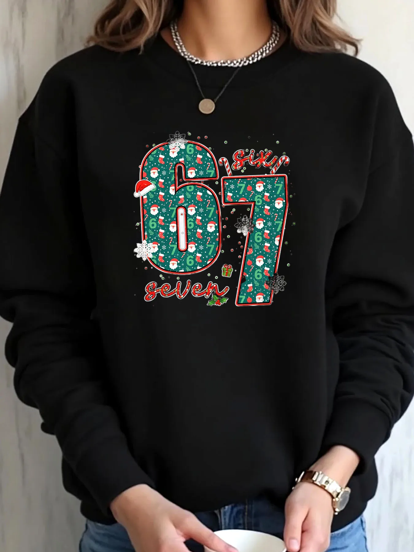 

Женская толстовка больших размеров с рождественским принтом 67, праздничная одежда на открытом воздухе