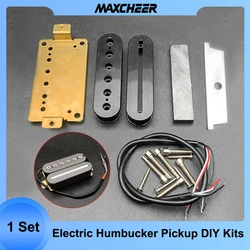 Electric Pickup DIY Kits- Line-Screw Humbucker Double Coil Pickup Bobbin/Ceramic Bar/Cable/Blade/Baseplate Pieces Pickup Kits