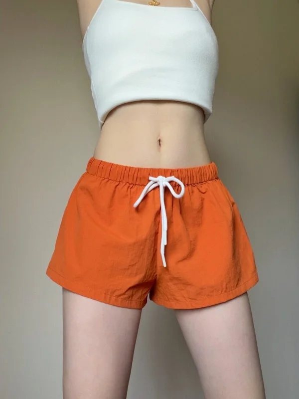 American Style Loose Casual Sports Shorts for Women Quick Dry Home Outdoor Beach Pants High Waist Wide Leg Pants