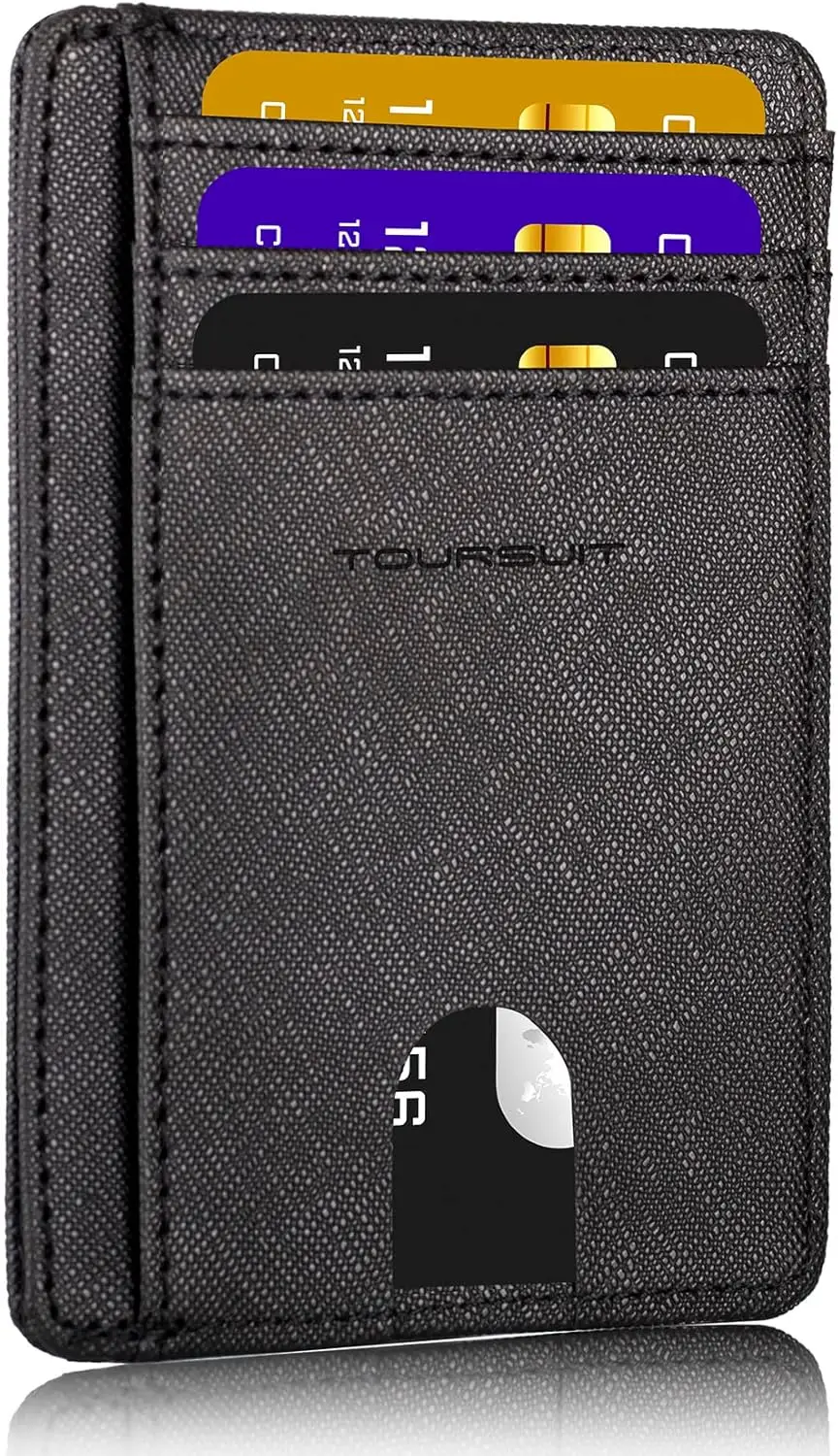 

Тонкий дорожный кошелек с защитой от RFID для мужчин и женщин, минималистичный картхолдер с передним карманом