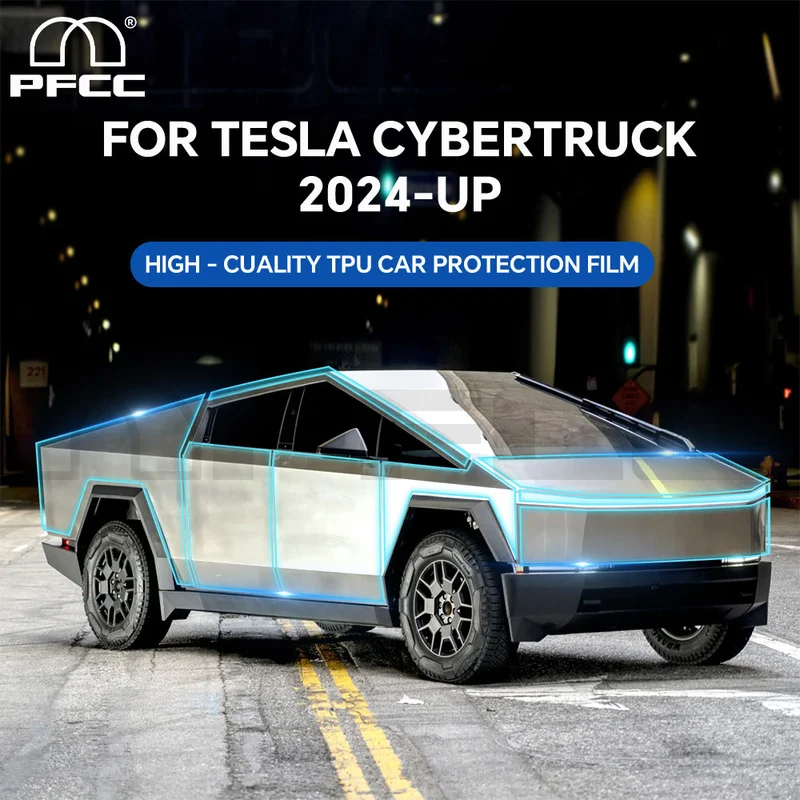 

PFCC for Tesla Cybertruck 2024 Matte PPF Car Paint Protection Film Clear Bra Decal Anti-Scratch TPU Invisible Body Sticker