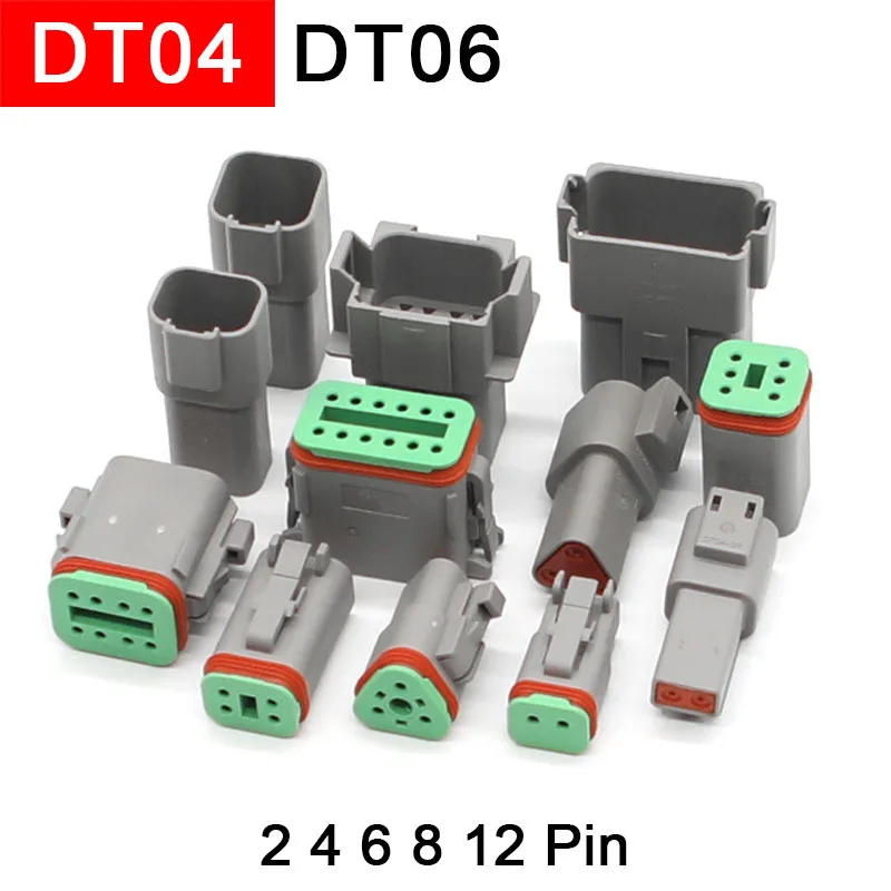 DT04-2P-P004 2 4 6 8 12 حفرة ذكر موصل سالب تعزيز سميكة مقاوم للماء DT06-2S-P004 DT04-8P DT06-12S DT04-12P 2P 4P 6P #1