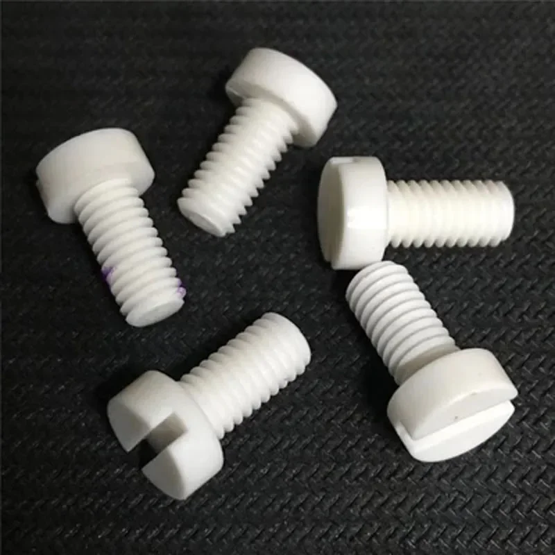 

FGHNBHT 20pcs M6 Polypropylene PP Slotted word Cylinder head Acid and alkali resistant preservative plastic screw bolt 10-60mm L