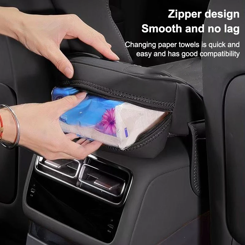 وسادة مسند الذراع لوحدة التحكم المركزية للسيارة، وسادة مسند الذراع السميكة، وسادة تمديد جانبية مع صندوق مناديل