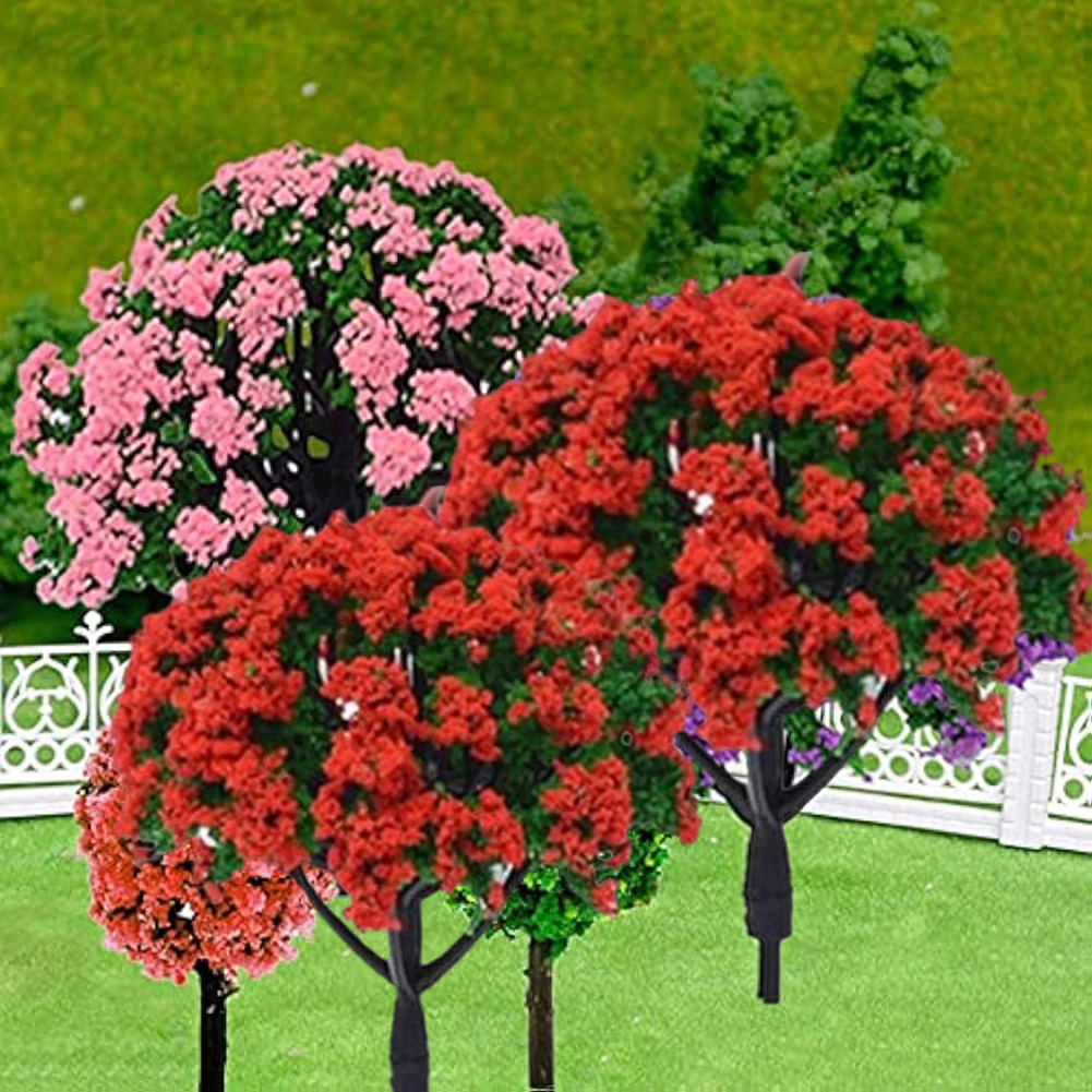 10pcs Artificial Model Trees 6/8cm 1/150 1/100 Scale Plastic Small Landscape Ornament Forest Diorama Scenery Layout Decoration