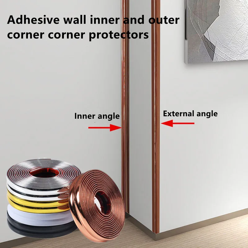 2M Self-Adhesive Wall Corner Molding Trim Tape table edge protector PVC anti-collision strip Waterproof Tile Beauty Seam Sticker