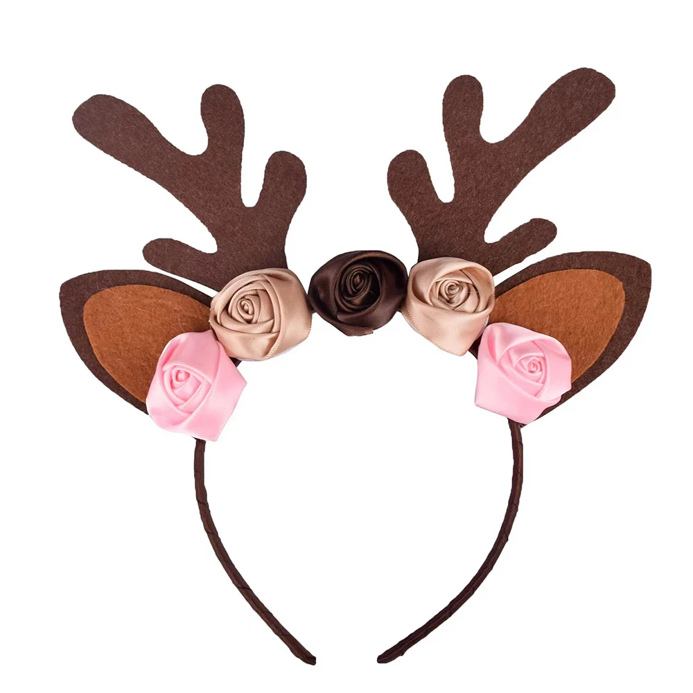 Deer Tutu Dress Christmas Dresses with Headband Halloween Costume Princess Elk Reindeer Outfit for New Year