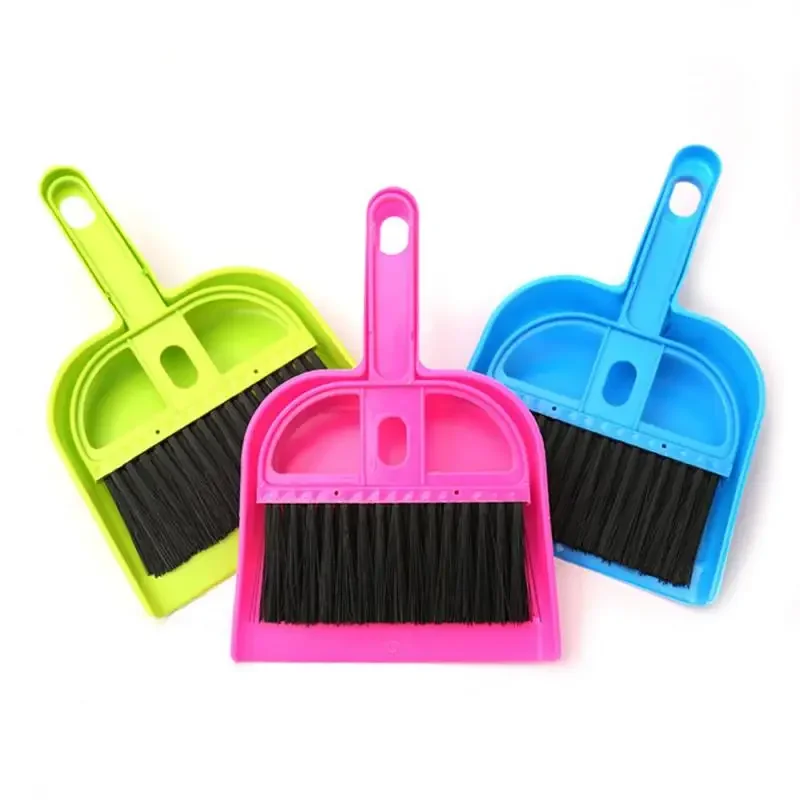 New Mini Two-Piece Set Desktop Sweep Cleaning Brush Keyboard Brush Small Broom Dustpan Set for Home School Office Clean Brush