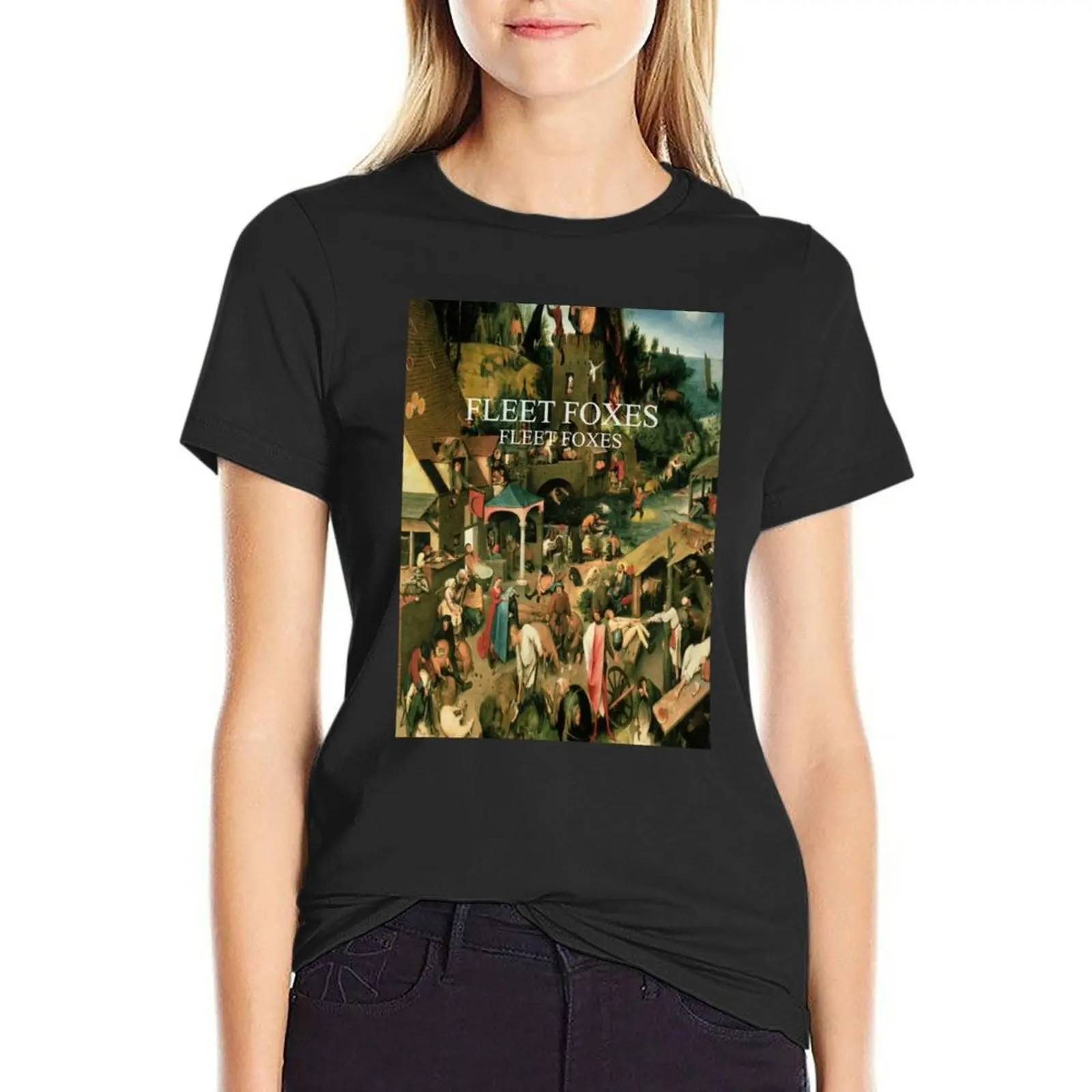 Fleet Foxes T-Shirt hippie clothes summer top funny white t-shirts for Women