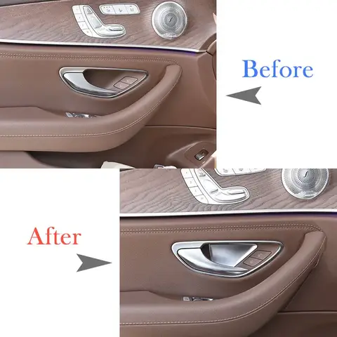 메르세데스 벤츠 C E 클래스 GLC W204 W205 X205 W212 W213 자동차 액세서리용 자동차 내부 도어 핸들 볼 커버 트림 ABS 카본 파이버