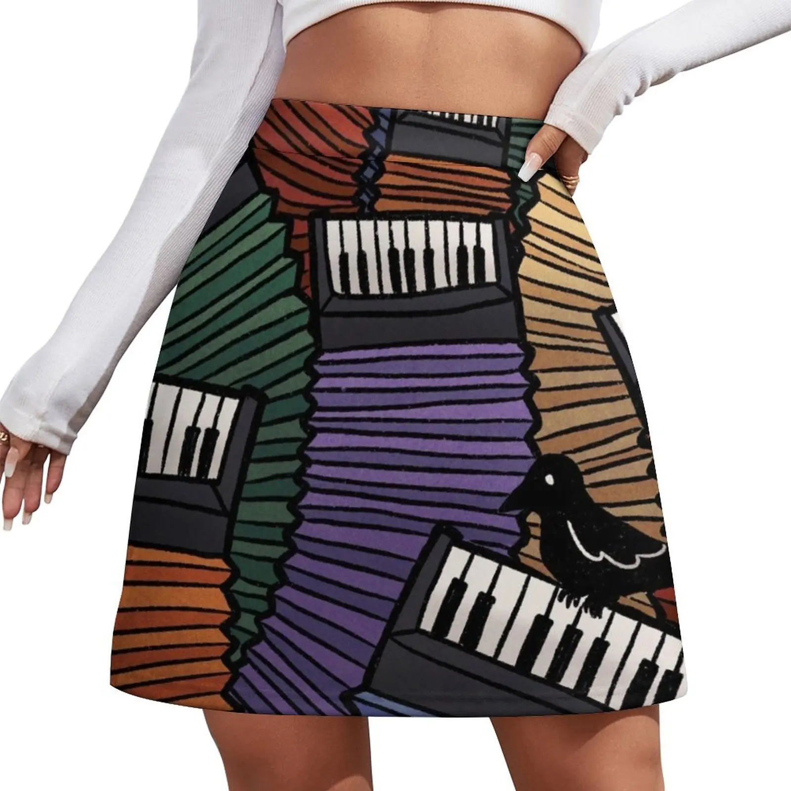 Accordion Forest Mini Skirt korean style clothes women 2025 korean ladies summer skirts women summer 2025