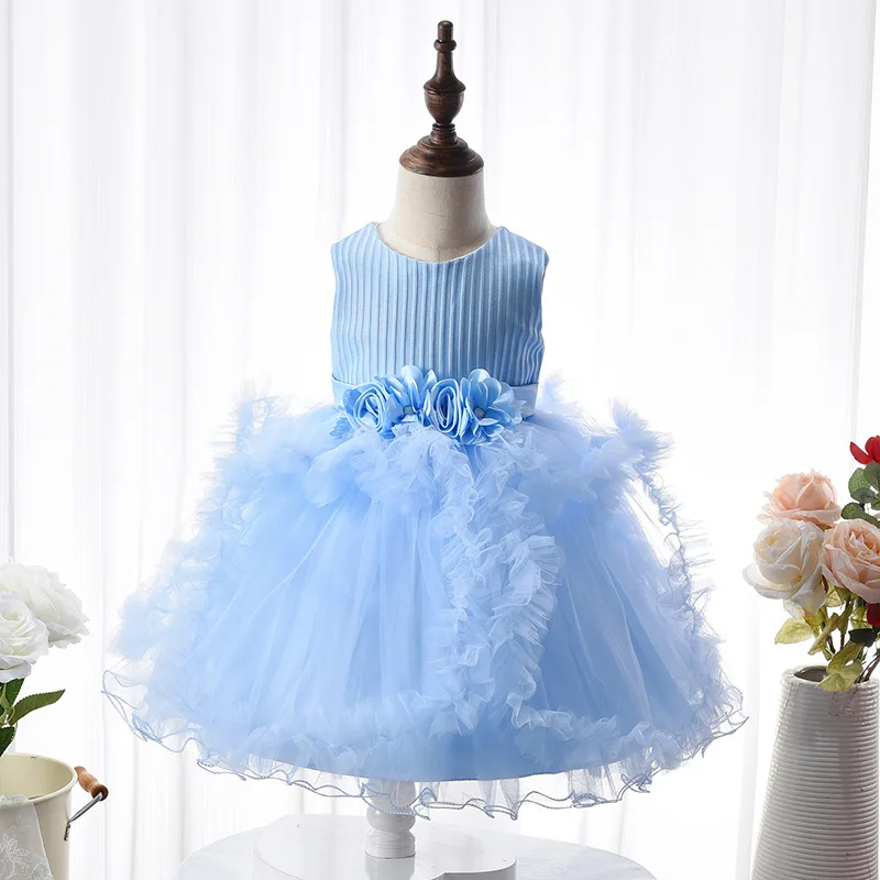 0-3T Newborn Princess Dress for Girls Anniversary Year Birthday Party Wedding Dress Clothes Toddler Baby Girl Tutu Fluffy Gown