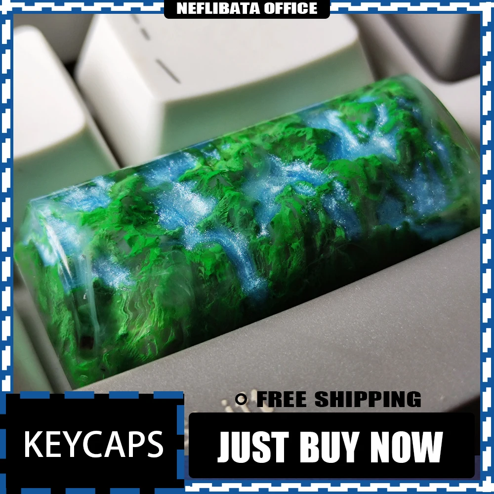 Topi kunci Resin topi langit laut lembah 2.25u masukkan Keycap untuk Keyboard mekanik topi kunci Gamer aksesori untuk hadiah game komputer