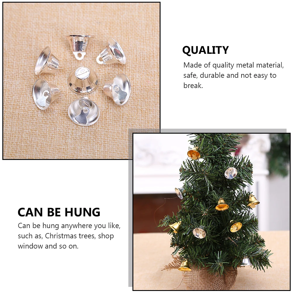 

50Pcs Metal Bell Hanging Pendants Christmas Decorations Xmas Tree Ornaments Festive Atmosphere Metal Bell Pendants