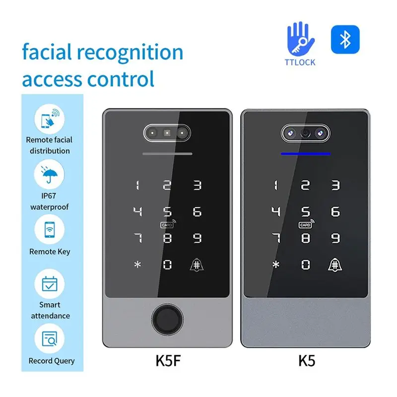 B24B Ttlock Face Recognition Access Control Keypad Standalone Waterproof Fingerprint Access Controller For Door Lock