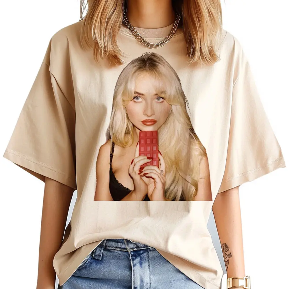 Sabrina Carpenter tshirt women Psychedelic Digital Breathable 80s Classic hip hop t-shirt Y2k Punk Trendy Pastel anime Grunge
