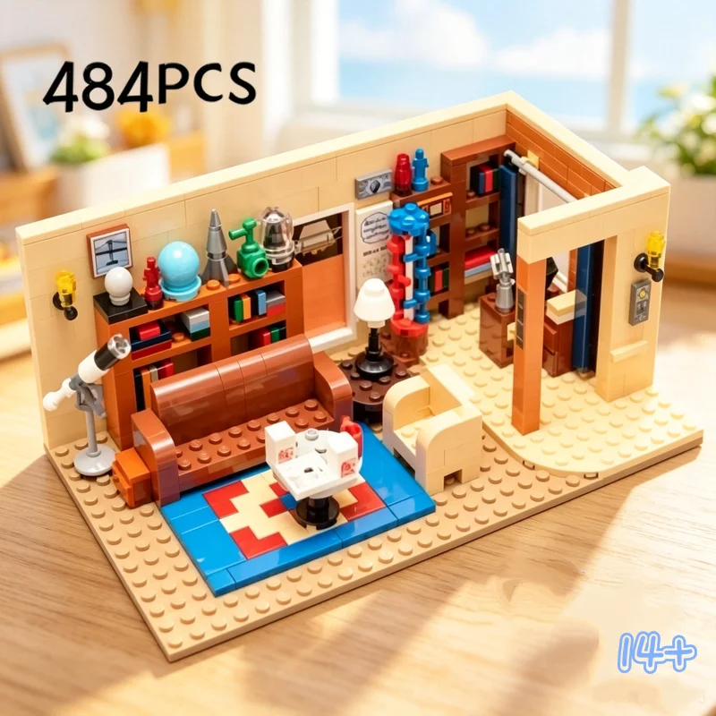 

Best Seller 484PCS American TV Drama Friends Living Room BigBang Theory 21302 Model Building Blocks Bricks Toys For Party Gifts