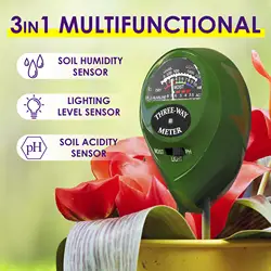 3 In 1 Soil Moisture Meter PH Acidity Water Acidity Analyzer Acidity Humidity Sunlight Tester Garden Flowers Moist Sensor Tester