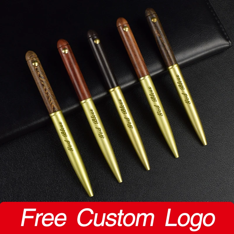 New Wood Pen Premium Luxury Metal Wooden Ballpoint Pens Custom LOGO Personalized Name Gift Office Business Signature For Writing