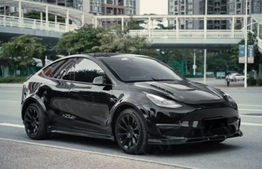 

FRP Unpainted Black Side Wheel eyebrow Car Protect Decoration For Tesla Model Y