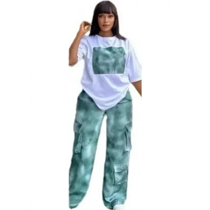 2 Piece Women Set Dashiki African Clothes Summer 2025 Spring Fashion Short Sleeve Top And Pants Suit Party Lady Matching Sets