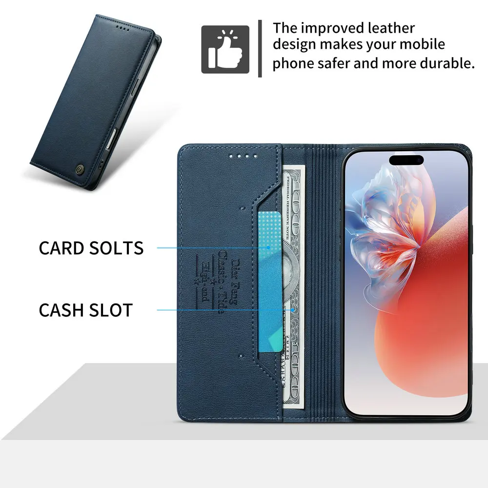 Etui portfelowe z magnetycznym zamknięciem, wykonane ze skóry, do telefonu Huawei Honor 600 Pro 5G, eleganckie etui typu książka do Honor 600 Lite, inteligentne etui do Honor 600 i 600E z ochroną RFID. — zdjęcie produktu 5