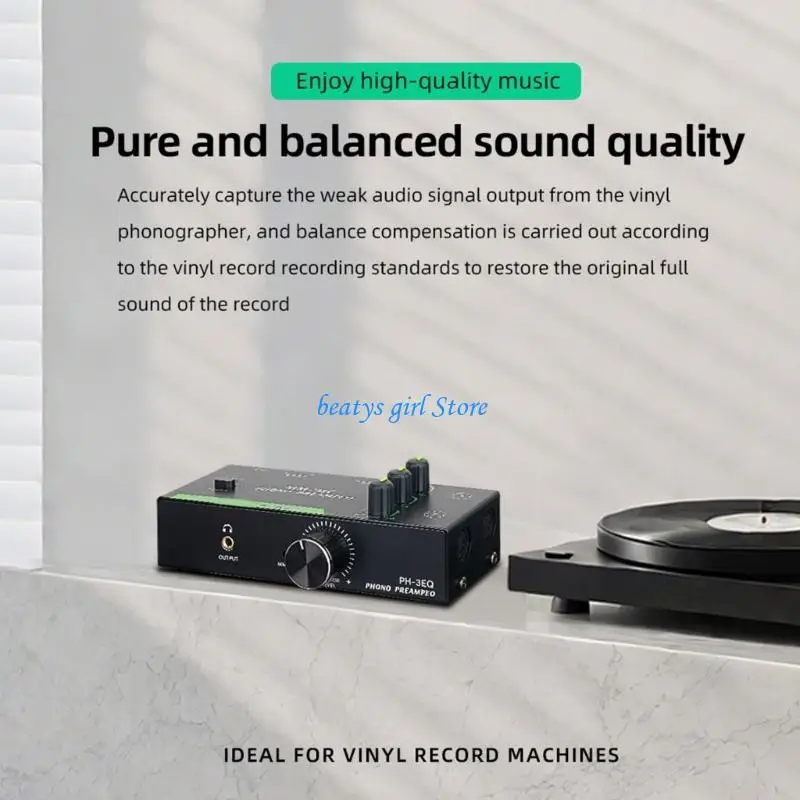 

C7AB Precisions MM/MCs Turntables Preamp 3 Band Tone Adjustment XLRs Interfaces Metal Body