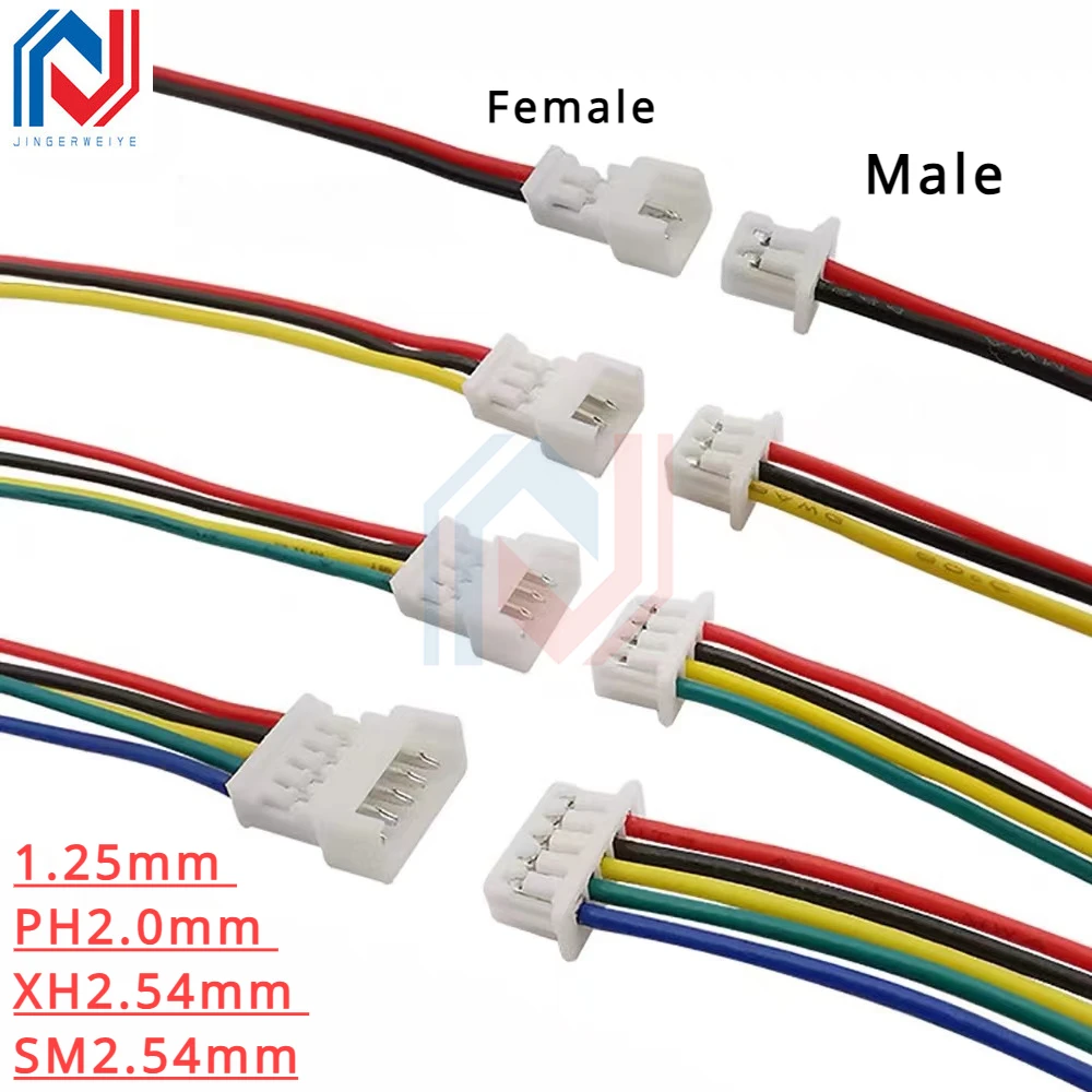 

10Pcs PH 2.0 Male Female Wire Connector Pitch PH2.0mm 2P 3P 4P 5P 6P 7P 8P 9P 10P 11P 12 Pin Plug Jack Terminal Cable 10 20 30CM