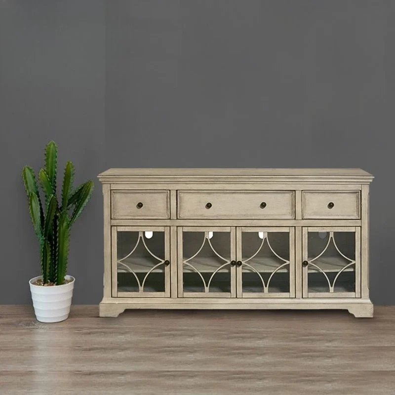 سلسلة الملكة، خزانة جانبية من خشب البلوط الأبيض القديم، خزانة النبيذ المنحوتة من الخشب الصلب