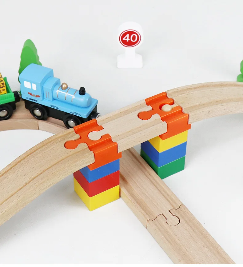 Alle Arten von Anschlüssen, Adaptern, Zugschienen-Zubehör aus Holz, universelle Kunststoff-Clips, passend für Holzschienenspielzeug der Marke – Detail 13